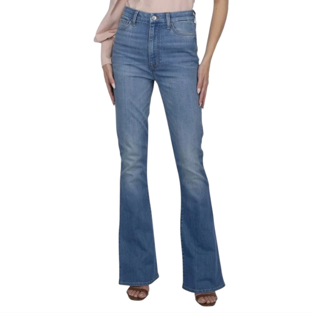7FAMK Ultra High Rise Skinny Boot jeans 7U413567 color Golden Hour sz23 Tall NWT - Picture 2 of 15